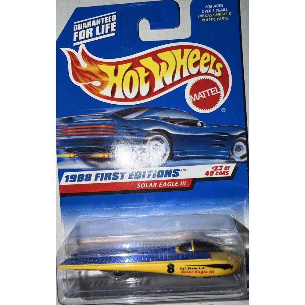Hot Wheels Solar Eagle III 1998 First Editions Diecast Car Blue Yellow 650 1:64